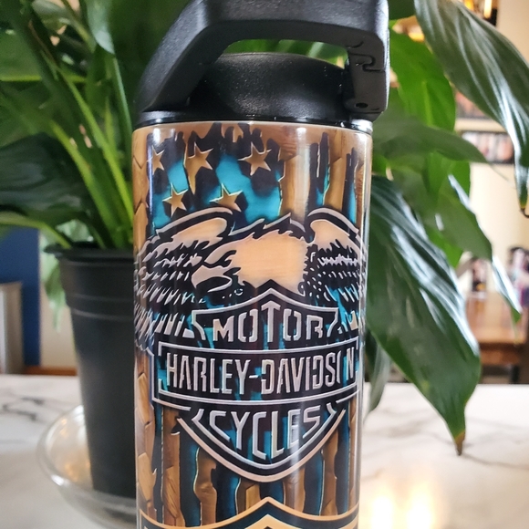 Harley-Davidson Eagle 20oz Tumbler with duo lids 🎉sale - Picture 9 of 11